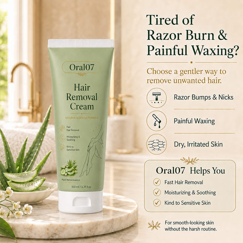 Oral07™ Natural Gentle Hair Removal Cream | For Women & Men, Sensitive Skin