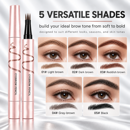 Waterproof Eyebrow Pencil with 4-Prong Tip