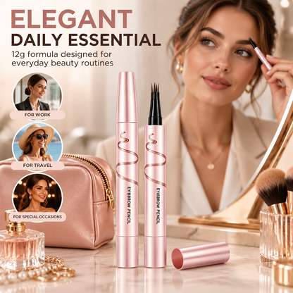 Waterproof Eyebrow Pencil with 4-Prong Tip