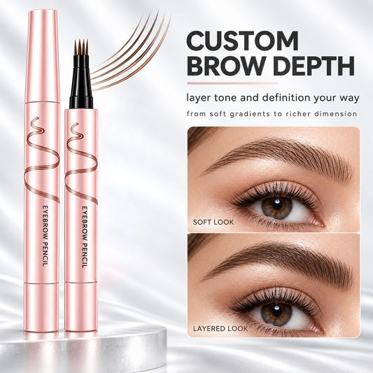 Waterproof Eyebrow Pencil with 4-Prong Tip